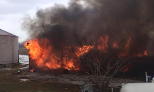 White Hall Barn Gutted by Fire Friday Afternoon; Four Cattle Killed