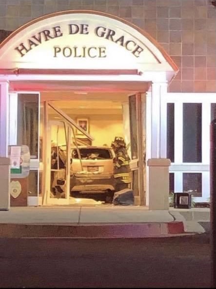 UPDATE: Man Threatens Havre de Grace Police, Crashes into Police Station, Gets Tased