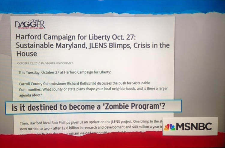 Recovery Operations for APG Aerostat Blimp; Sen. Mikulski Calls for Investigation; Harford C4L/Dagger Appear on MSNBC