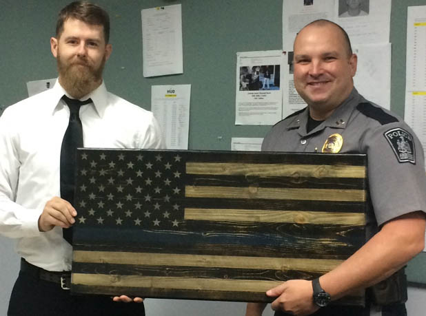 Aberdeen Resident Donates Wooden American Flag to the Aberdeen Police Department