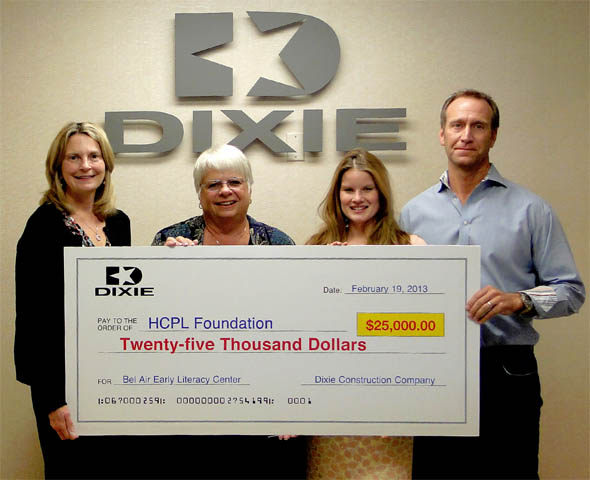 Dixie Construction Company Contributes $25,000 to Harford County Public Library Early Literacy Center