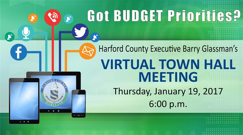 Virtual Town Hall Meeting on Harford County FY18 Budget Set for Jan. 19