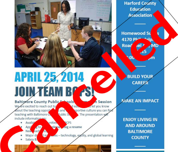 Baltimore County Job Fair Aimed at Luring Harford County Teachers Gets Shut Down