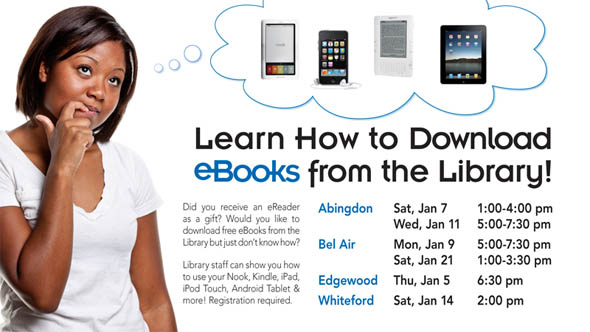 Got an eReader for Christmas? Learn How to Download eBooks from the Harford County Public Library