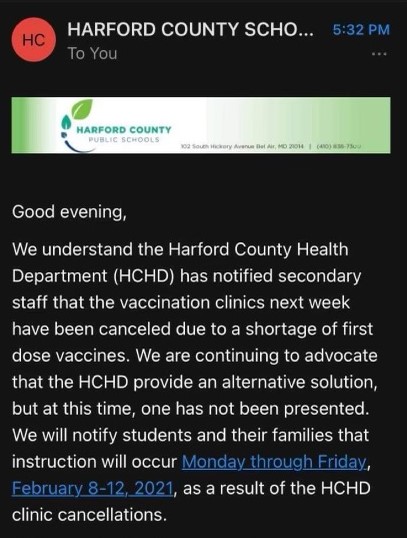 As HCPS Accelerates Elementary Students’ Return, Vaccinations for Secondary Teachers Canceled Due to Lack of Supply