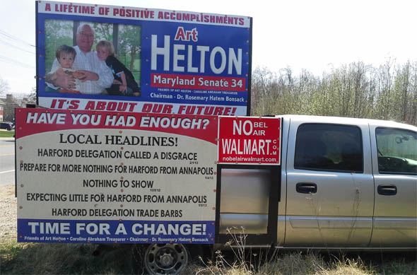 Former State Sen. Helton Protests Proposed Bel Air Wal-Mart; Campaigns for Return to Office