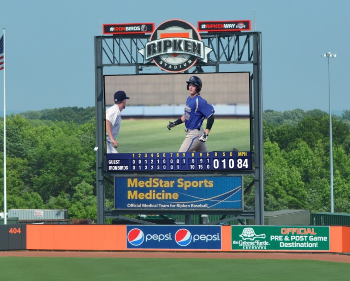 Aberdeen IronBirds Announce New HD Video Board and Live Score Line Display at Leidos Field at Ripken Stadium