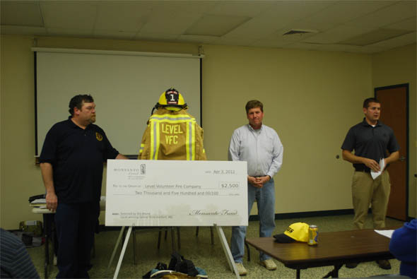Level Volunteer Firefighters Kept Safe with New Gear; Local Farmer Directs $2,500 through America’s Farmers Grow Communities