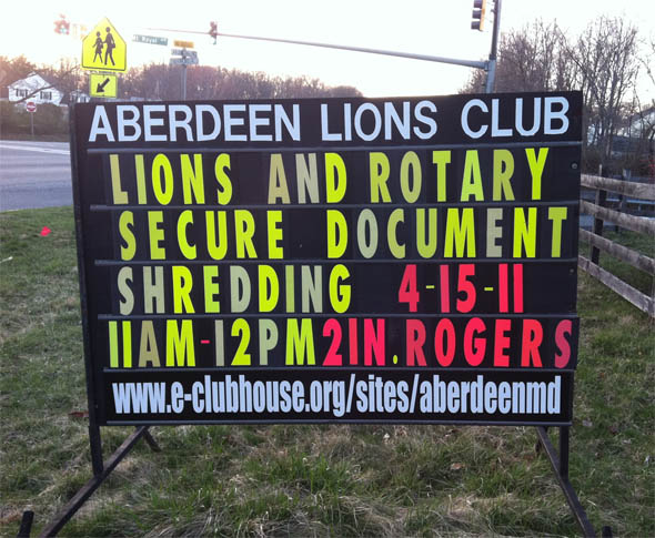 Aberdeen Lions Club, Rotary to Hold Document Shredding Day Friday