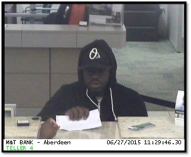 Aberdeen Police Seek M&T Bank Robbery Suspect