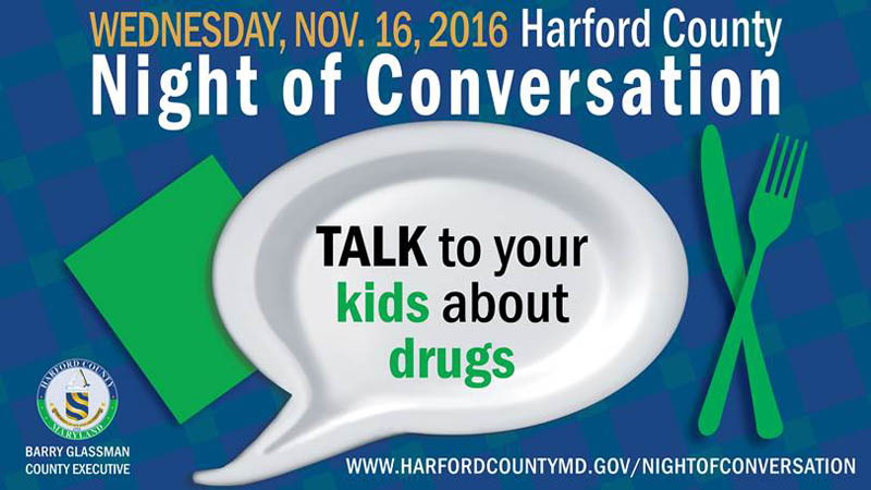 Harford County Promotes Family Dinnertime Conversations about Drugs and Alcohol on a “Night of Conversation” Nov. 16