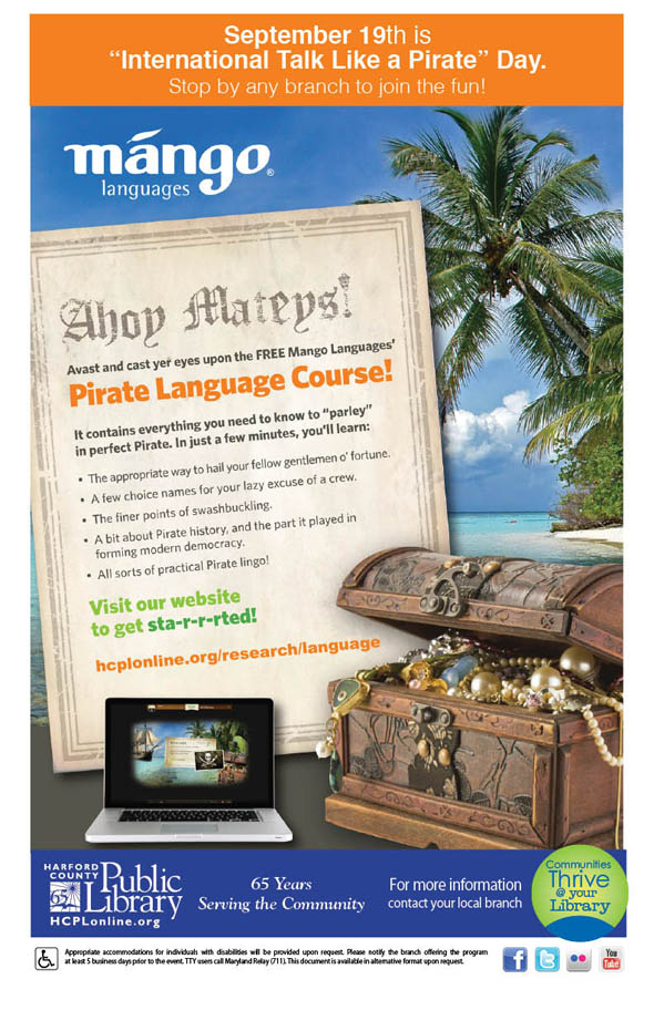 Learn How to Talk Like a Pirate at the Harford County Public Library